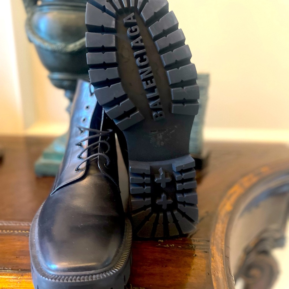 SOLD!! $1,100 Balenciaga Black Military Boots size US 12, EU 45 - Picture 5 of 11
